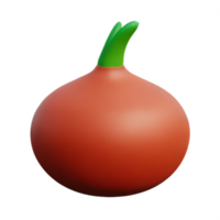 onion 3d rendering icon illustration png