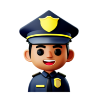 polis ansikte 3d tolkning ikon illustration png
