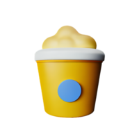 popcorn 3d renderen icoon illustratie png