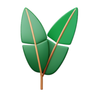 tropical leaves 3d rendering icon illustration png