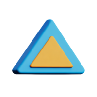 triangle 3d rendering icon illustration png