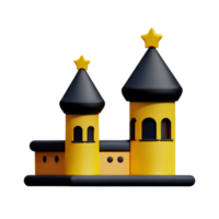 castillo 3d representación icono ilustración png