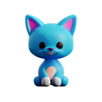 fofa gato 3d Renderização ícone ilustração png