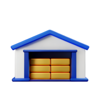 warehouse 3d rendering icon illustration png