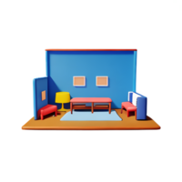 habitación 3d representación icono ilustración png