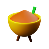 arroz 3d representación icono ilustración png