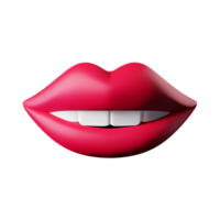 lip 3d rendering icon illustration png