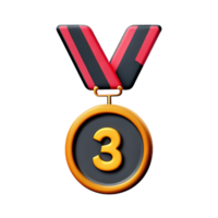 medalha 3d Renderização ícone ilustração png