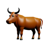 bull 3d rendering icon illustration png