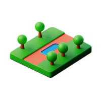 parkera 3d tolkning ikon illustration png