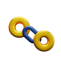 chaîne 3d le rendu icône illustration png