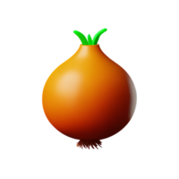 onion 3d rendering icon illustration png