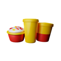 fast food 3d rendering icon illustration png