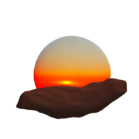 zonsondergang 3d renderen icoon illustratie png