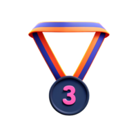 medalha 3d Renderização ícone ilustração png