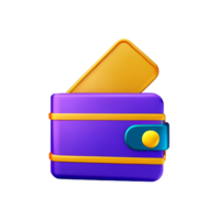 wallet 3d rendering icon illustration png