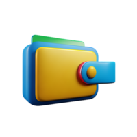 wallet 3d rendering icon illustration png