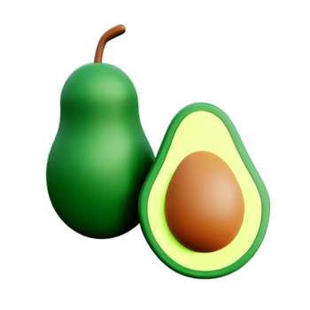 aguacate 3d representación icono ilustración png