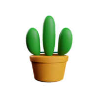 cactus 3d rendering icon illustration png