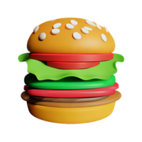 hamburgare 3d tolkning ikon illustration png