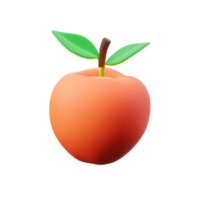 peach 3d rendering icon illustration png