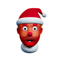 santa claus ansikte 3d tolkning ikon illustration png