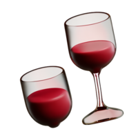 du vin 3d le rendu icône illustration png