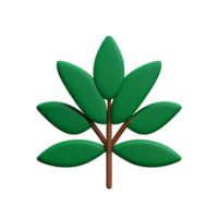 palm leaf 3d rendering icon illustration png