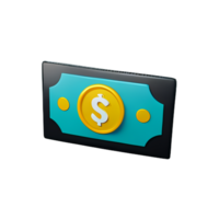 cash 3d rendering icon illustration png