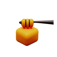 honey 3d rendering icon illustration png