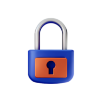 lock 3d rendering icon illustration png