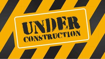 Under Construction Barricade 4K Animation, Attention, dangerous yellow and black striped frame background. video