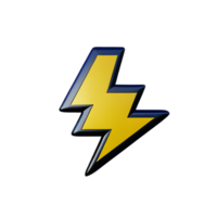 thunder 3d rendering icon illustration png