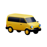 van 3d rendering icon illustration png