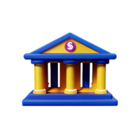 Bank 3d tolkning ikon illustration png