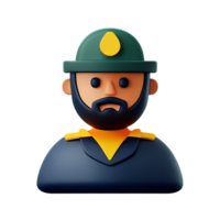 soldat visage 3d le rendu icône illustration png