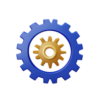 gear 3d rendering icon illustration comma separated, no special characters png