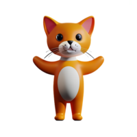 fofa gato 3d Renderização ícone ilustração png