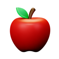 äpple 3d tolkning ikon illustration png
