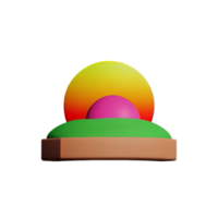 le coucher du soleil 3d le rendu icône illustration png