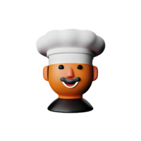 chefe de cozinha face 3d Renderização ícone ilustração png