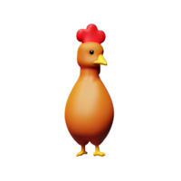 pollo 3d representación icono ilustración png