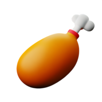 frit poulet 3d le rendu icône illustration png