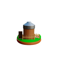 granja 3d representación icono ilustración png