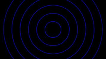 animazione di blu Radio onde diffusione, alfa canale. cerchio radiazione onda su a partire dal il centro. Radio segnale o Torre segnale video