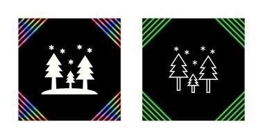 Snowing in trees Vector Icon