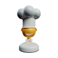 chefe de cozinha face 3d Renderização ícone ilustração png