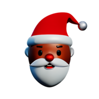 santa claus face 3d rendering icon illustration png