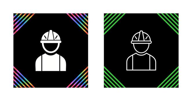 icono de vector de trabajador de construcción