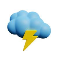 thunder 3d rendering icon illustration png